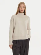 Swetry damskie - Calvin Klein Golf K20K207437 Beżowy Regular Fit - miniaturka - grafika 1