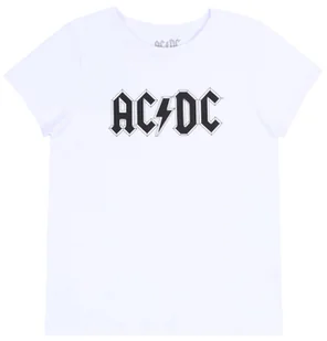 Biała koszulka, t-shirt AC DC S - Koszulki i topy damskie - miniaturka - grafika 1