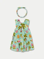Sukienki i spódniczki dla dziewczynek - Mayoral Sukienka letnia 1926 Zielony Regular Fit - miniaturka - grafika 1