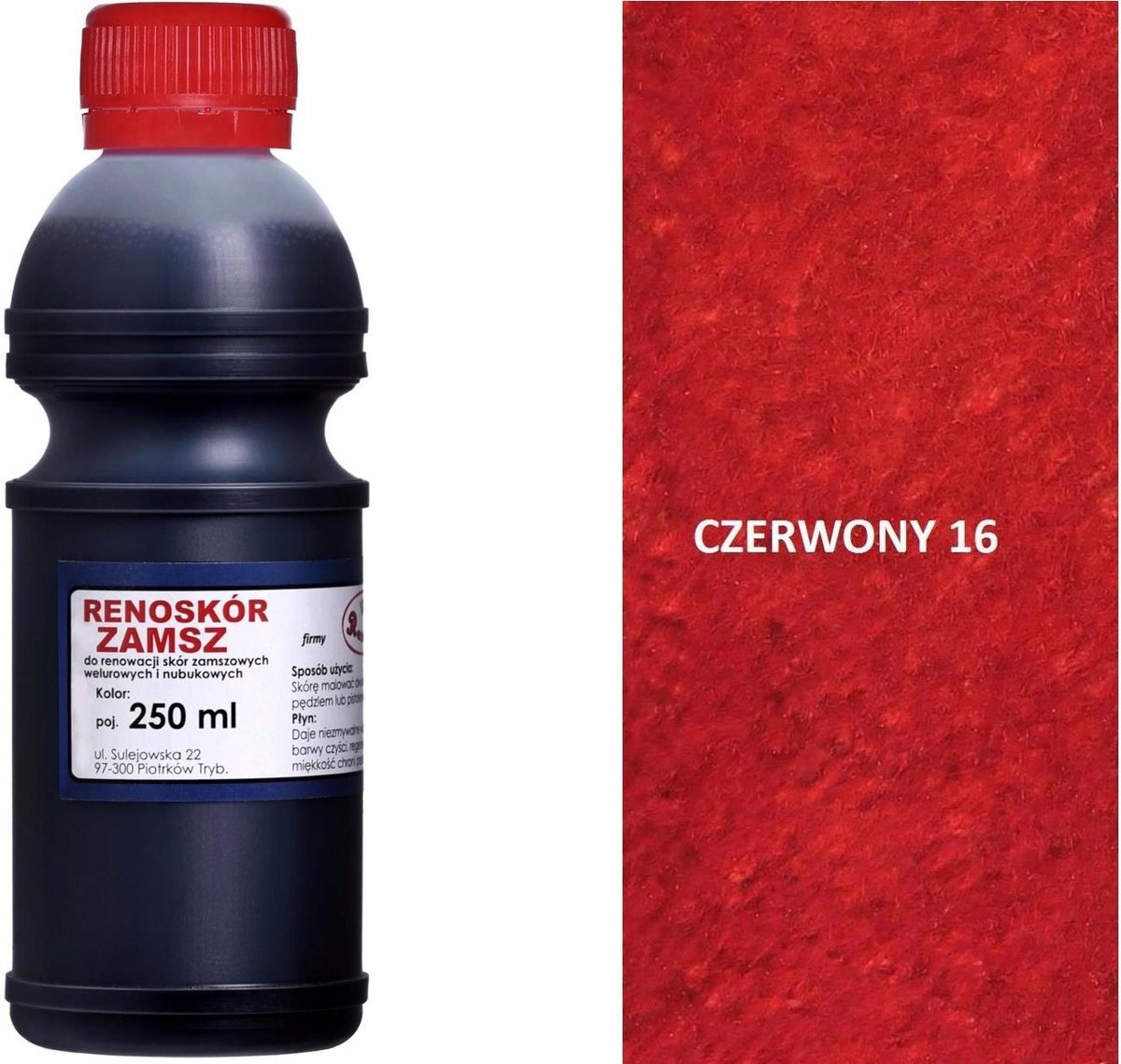 CZERWONY 16 WILBRA RENOSKÓR 250 ml FARBA DO RENOWACJI SKÓRY ZAMSZU i NUBUKU