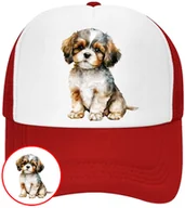 Czapki i chusty sportowe męskie - CZAPKA Z DASZKIEM PSY PIES PIESKI DLA DZIECI SIATKA CZERWONA BEJSBOLÓWKA - miniaturka - grafika 1