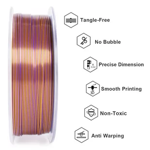 Dwukolorowy jedwabny filament PLA Geeetech 1kg  - Złoto i Fiolet - Filamenty i akcesoria do drukarek 3D - miniaturka - grafika 2