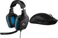 Myszki - Logitech G432 Niebieskie 981-000770 + G PRO X SuperLight 2 910-006630 - miniaturka - grafika 1
