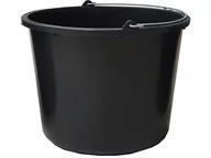 Miotły, szufle, mopy - Polmer Wiadro budowlane 12L czarne z uchwytem Wiadro budowlane 12L - miniaturka - grafika 1