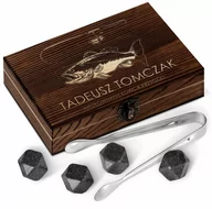 Pozostałe akcesoria barmańskie - Kamienie do whisky kostki w drewnianym opakowaniu z grawerem dla - miniaturka - grafika 1