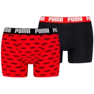 Majtki męskie - Męskie bokserki Puma Everyday Aop Print Boxer 2P Rozmiar: M / Kolor: czarny/czerwony - miniaturka - grafika 1