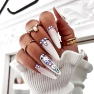 Ozdoby do paznokci - Kryształki diamenty cyrkonie AB opalizujące do zdobień biżuteria 3D 20 szt Nr 4 - miniaturka - grafika 1