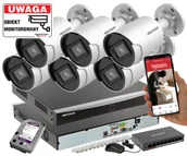 Zestawy do monitoringu - Monitoringu HIKVISION 6 kamer DS-2CD2083G2-I 8mpx Analityka Filtrowanie Acusense + Switch PoE - miniaturka - grafika 1