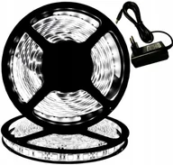 Taśmy LED - Taśma led biała zimna wodoodporna 5m zasilacz - miniaturka - grafika 1