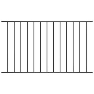 shumee Panel ogrodzeniowy kryta proszkowo stal 1,7x1 m czarny - Akcesoria do urządzeń ogrodniczych - miniaturka - grafika 1