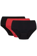 Majtki damskie - Figi Vivisence 4001 3-pack czarny/czerwony/granatowy - miniaturka - grafika 1