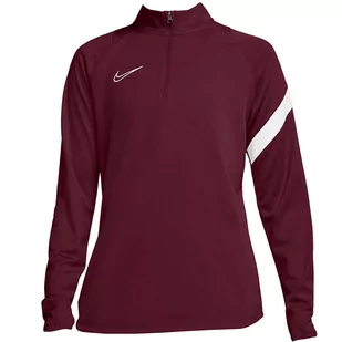 Bluzka damska Nike Nk Df Academy Dril Top bordowa BV6930 638 - Bluzki damskie - miniaturka - grafika 1