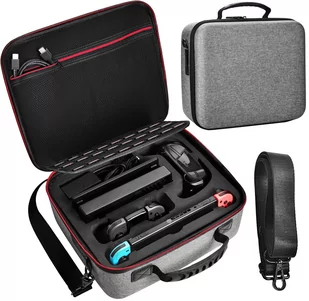Etui case kuferek walizka torba do Nintendo Switch i Nintendo Switch OLED | szary - Akcesoria do Nintendo - miniaturka - grafika 1