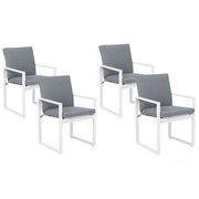 Fotele i krzesła ogrodowe - Beliani Zestaw 4 szarych krzeseł ogrodowych PANCOLE - miniaturka - grafika 1