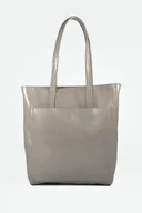 Torebki damskie - Skórzana szara shopperka DAN-A - miniaturka - grafika 1