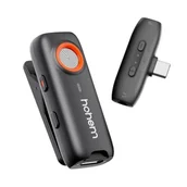 Akcesoria fotograficzne - Mikrofon bezprzewodowy Hohem Lavalier MIC-01 (1 TX + 1 RX) czarny ze złączem USB Typ-C - miniaturka - grafika 1
