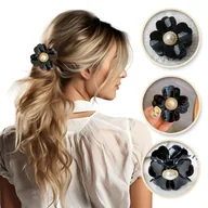 Ozdoby do włosów - Spinka do włosów, klamra kwiat z perłą czarna SP355CZ - miniaturka - grafika 1