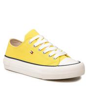 Trampki damskie - Tommy Hilfiger Trampki Low Cut Lace-Up Sneaker T3A4-32118-0890 S Yellow 200 Trampki Low Cut Lace-Up Sneaker T3A4-32118-0890 S Yellow 200 - miniaturka - grafika 1