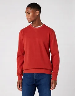 WRANGLER TWO TONE CREW NOVA RED W8C6RLXDQ L - Swetry męskie - miniaturka - grafika 1