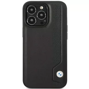 Etui na telefon BMW BMHCP14X22RBDK do Apple iPhone 14 Pro Max 6,7" czarny/black hardcase Leather Blue Dots - Etui i futerały do telefonów - miniaturka - grafika 3