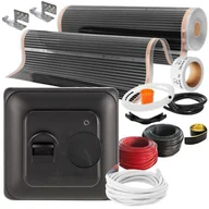 Akcesoria grzewcze - MISSION AIR 160 W/m² Black Silver PTC 26 m² (26 m x 100 cm) + regulator Aries Czarny - miniaturka - grafika 1