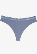 Majtki damskie - Niebieskie Bawełniane Majtki Stringi z Prążkowanego Materiału Sesivia - Born2be - miniaturka - grafika 1