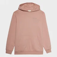 Bluzy męskie - Męska bluza dresowa nierozpinana z kapturem OUTHORN OTHSS23TSWSM320 - koralowa - miniaturka - grafika 1