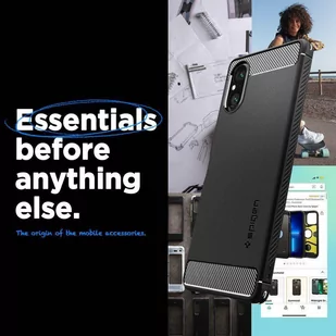 Etui SONY XPERIA 5 V Spigen Rugged Armor Matte czarne - Etui i futerały do telefonów - miniaturka - grafika 2