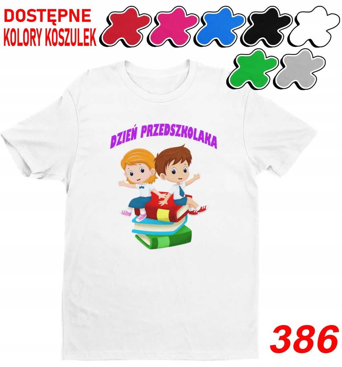 Dziecięca Koszulka Nadrukie Dzień Przedszkolaka Świąt Nietypowych-M134-140