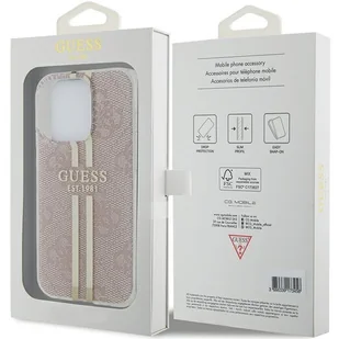 Etui Guess GUHCP15LH4PSEGP Apple iPhone 15 Pro hardcase IML 4G Gold Stripe różowy/pink - Etui i futerały do telefonów - miniaturka - grafika 9