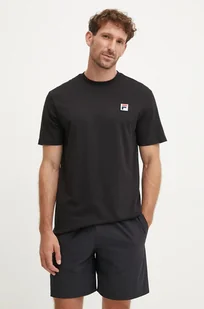 Fila t-shirt bawełniany męski kolor czarny z aplikacją - Koszulki męskie - miniaturka - grafika 1