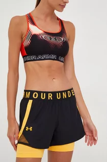 Spodenki damskie - Under Armour szorty treningowe play up damskie kolor różowy z nadrukiem high waist - grafika 1