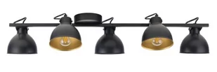 Sigma czarno-złote reflektorki w stylu loft MARS 5 32274 lampa sufitowa metalowe klosze na długiej listwie 32274 - Lampy pozostałe - miniaturka - grafika 1