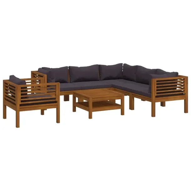 Zestaw Mebli Ogrodowych z Drewna Akacjowego, Stolik 65x65x35 cm, Sofa 69x69