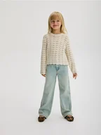 Spodnie i spodenki dla dziewczynek - Reserved - Jeansy straight - niebieski - miniaturka - grafika 1