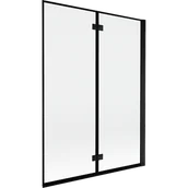 Parawany nawannowe - Mexen Mist parawan nawannowy 2-skrzydłowy prawy 130 x 150 cm, czarna ramka, czarny - 8A9-130-002-70-70-P - miniaturka - grafika 1