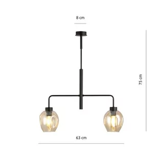 Emibig LUKKA 2 BLACK/AMBER 1165/2 lampa sufitowa żyrandol nowoczesny klosze 1165/2 - Lampy sufitowe - miniaturka - grafika 1