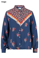 Koszule damskie - Wrangler Combi Shirt Damska Koszula Materiałowa Blue Depths W5N7Tixjy-S - miniaturka - grafika 1