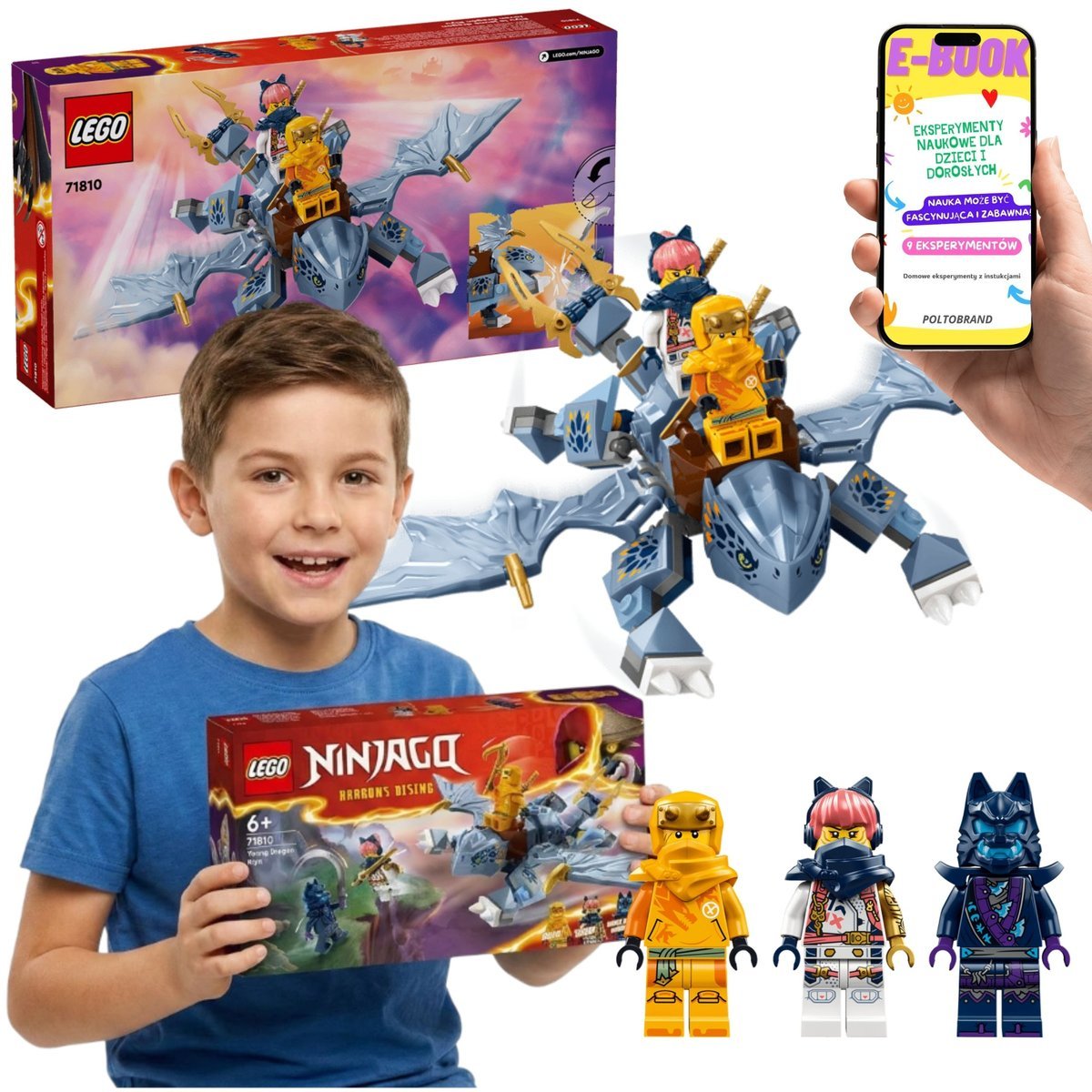 LEGO NINJAGO Smoczątko Riyu 71810 Smok Ninja Powstanie Smoków + E-BOOK