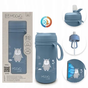 Bidon termiczny z ustnikiem Powder Blue, 350 ml - Bidony dla dzieci - miniaturka - grafika 1