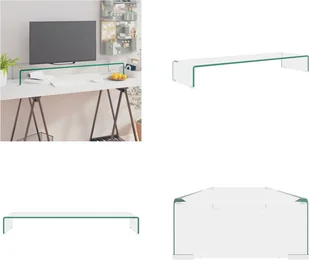 vidaXL Stolik pod telewizor/podstawka pod ekran szklana przezroczysta 100x30x13 cm - szafka pod telewizor - szafki pod telewizor - meble pod telewizor - szafka pod telewizor - Szafki RTV - miniaturka - grafika 1