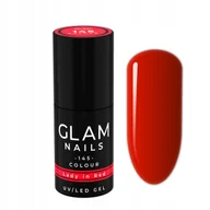 Lakiery hybrydowe - Lakier hybrydowy Glam Nails 145 Lady in Red 6ml - miniaturka - grafika 1