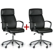 Fotele i krzesła biurowe - B2B Partner Krzesło biurowe HOLT 1+1 GRATIS, czarne 907015 - miniaturka - grafika 1