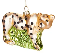 Ozdoby bożonarodzeniowe - BRUBAKER Leopard - ręcznie malowana szklana bombka choinkowa - figurka ozdoby choinkowej zabawna zawieszka bombka choinkowa - 11,5 cm - miniaturka - grafika 1