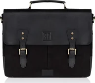 Teczki i aktówki - Paolo Peruzzi TORBA MĘSKA NA RAMIĘ CZARNA PAOLO PERUZZI T-07-BL - miniaturka - grafika 1