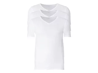 Koszulki męskie - LIVERGY LIVERGY Podkoszulka męska z bawełny XXL, 3 sztuki (10/4XL, Biały, Dekolt w kształcie litery V) 4055334344548 - grafika 1