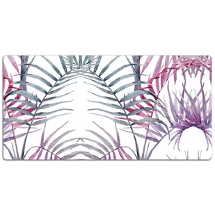 Mata ochronna z nadrukiem Różowe liście 120x60 cm, Dywanomat - Podkładki na biurko - miniaturka - grafika 1