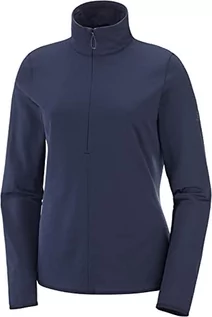 Bluzy damskie - Salomon Damska bluza z zamkiem błyskawicznym OUTRACK HZ W, poliester, niebieska (nocne niebo), rozmiar M, LC1359600 LC1359600 - grafika 1