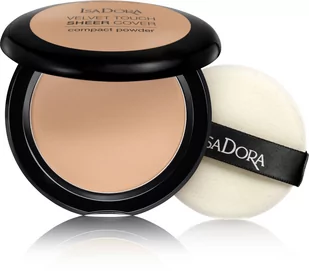 IsaDora Velvet Touch Sheer Cover Compact Powder 45 Neutral Beige - Puder w kompakcie 7,5g - Pudry do twarzy - miniaturka - grafika 2