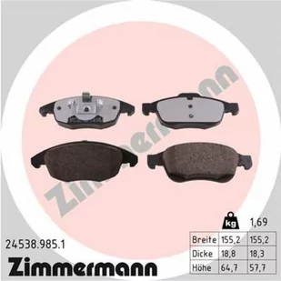 Klocki hamulcowe - komplet ZIMMERMANN 24538.985.1 - Klocki hamulcowe - miniaturka - grafika 1